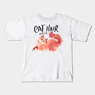 Cat Hair Don't Care Kids T-Shirt